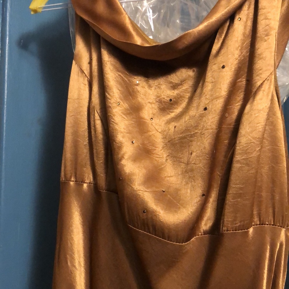 Long Gold prom dress
